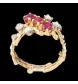YELLOW GOLD RING 3 RUBIES