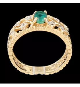 BAGUE OR JAUNE EMERAUDE