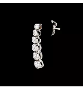 BOUCLES D'OREILLES OR GRIS DIAMANTS