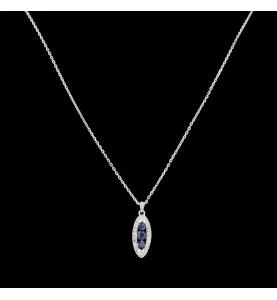 Necklace and pendant in white gold, sapphires and diamonds.