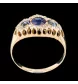 BAGUE OR JAUNE DIAMANTS SAPHIRS
