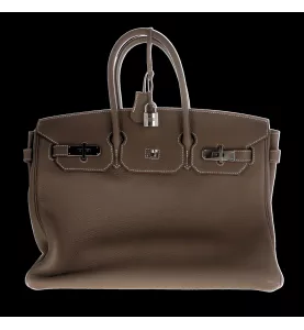 SAC A MAIN HERMES BIRKIN 35 CM CUIR TOGO ETOUPE