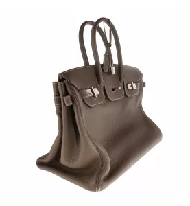 SAC A MAIN HERMES BIRKIN 35 CM CUIR TOGO ETOUPE